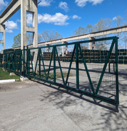 Купити відкатні ворота 200х50мм 5мм/4мм/5мм 1,70м/5,00м оц.+ПП в Сітка Захід фото 5